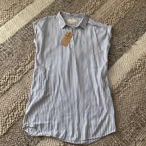 Summer Dress-Navy Blue and White